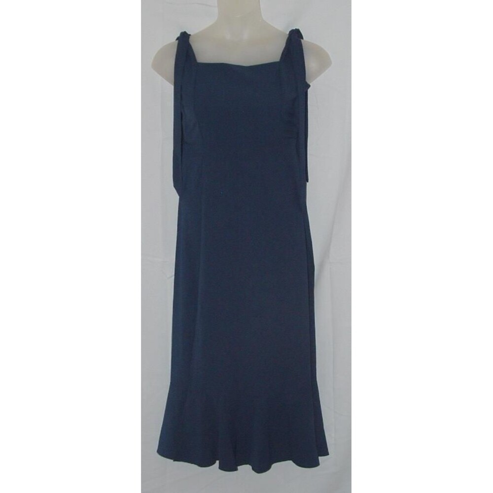 NEW NWT Dark Blue Sz Jr Large Casual Sleeveless Tie Straps Maxi Dress JUSTFITSU